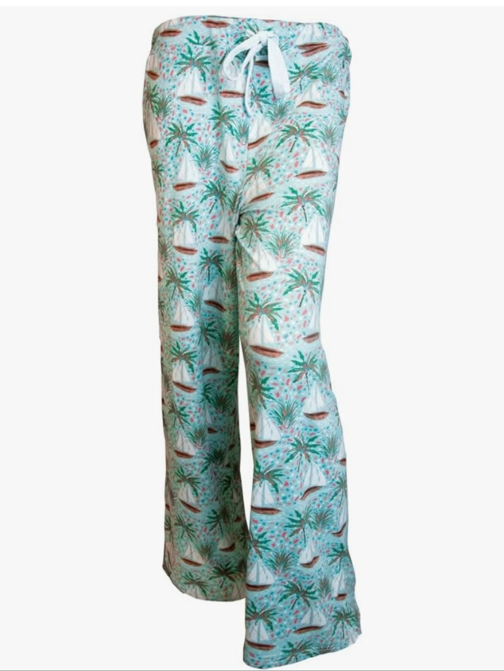 NWT Amanda Blu Tropical Sailboat Pajama Pants Mint Green